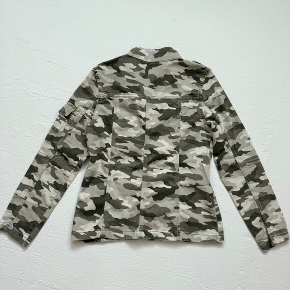 Kensie Jeans Camo Utility Zip Up Jacket Cargo Pockets, Size Medium - Picture 7 of 7